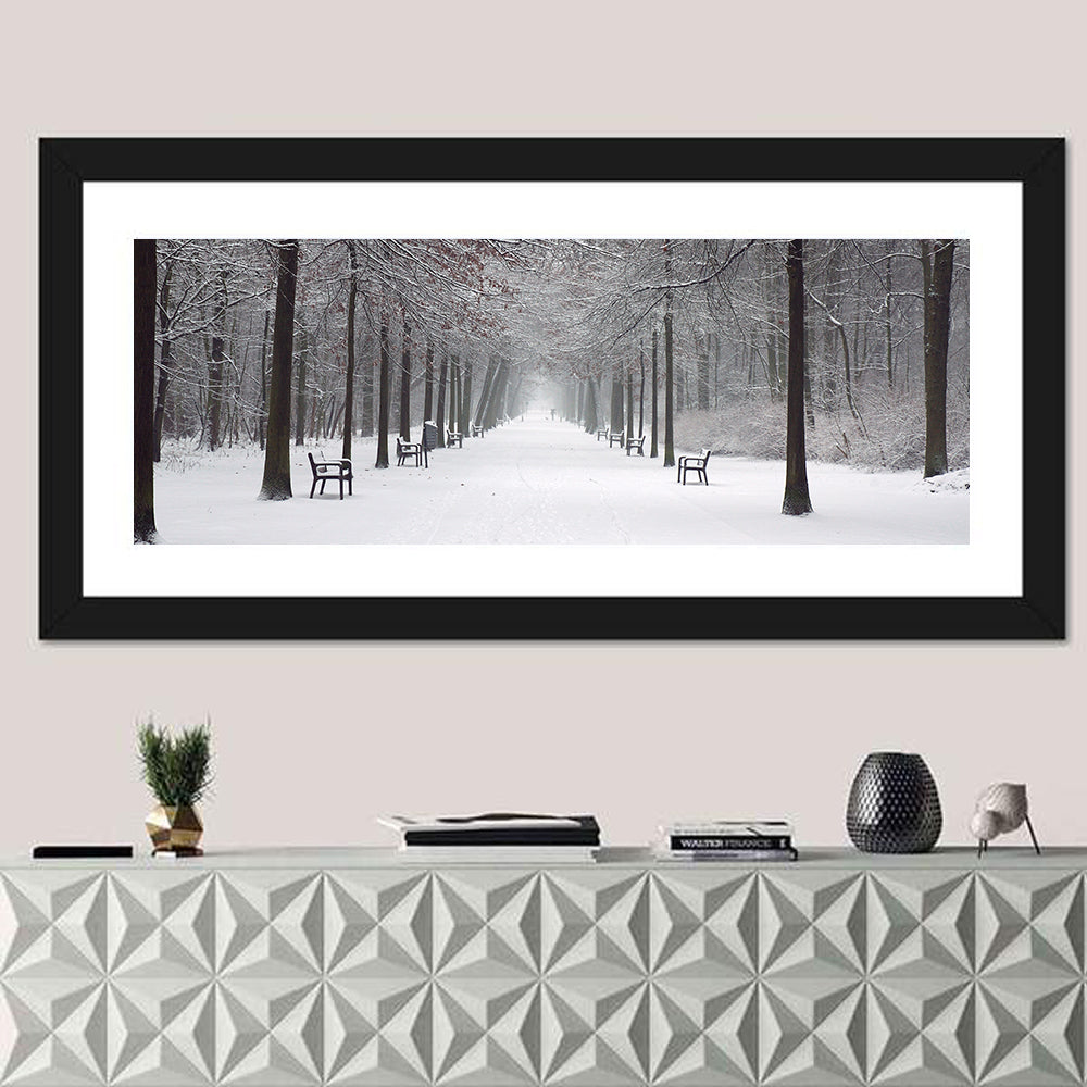 Snow Covered Park Lane Wall Art