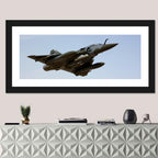 Camouflaged Fighter Jet in Flight Wall Art