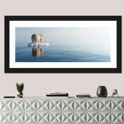Lone Polar Bear on Ice Floe Wall Art