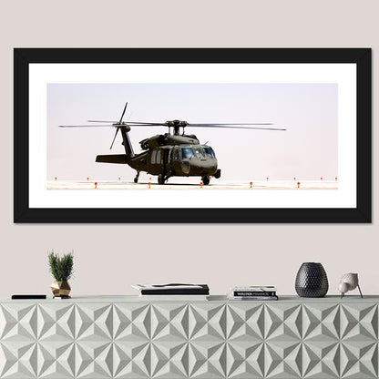 Side Profile Military Helicopter Wall Art