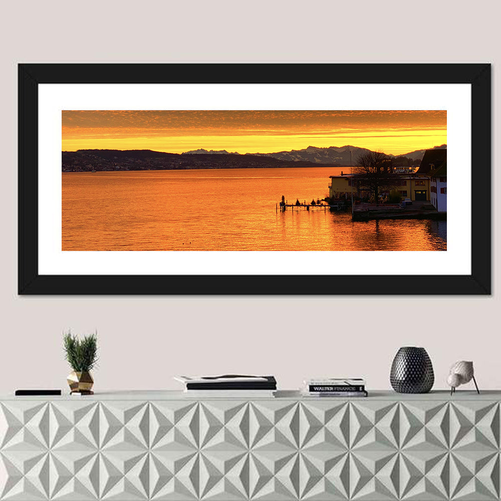 Lake Zurich Golden Sunset Wall Art