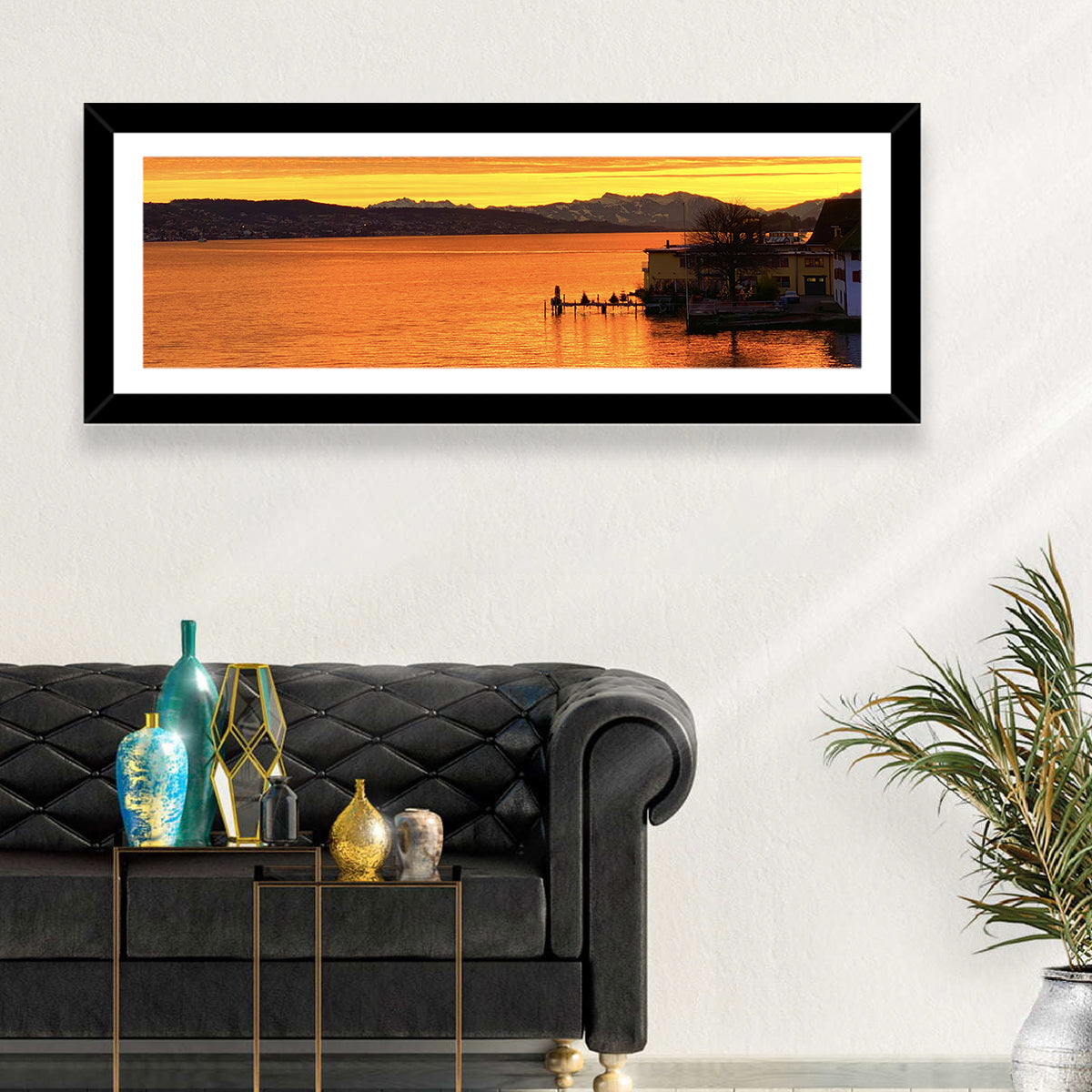 Lake Zurich Golden Sunset Wall Art