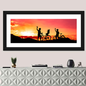 Cycling At Sunset Wall Art