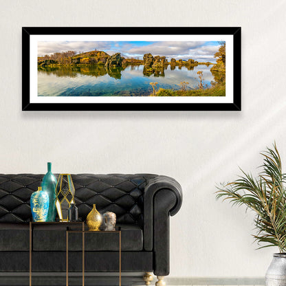 Myvatn Volcanic Rock Reflections Wall Art
