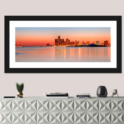 Detroit Golden Hour Skyline Wall Art