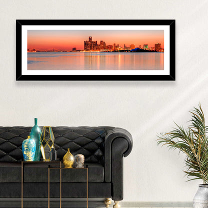 Detroit Golden Hour Skyline Wall Art