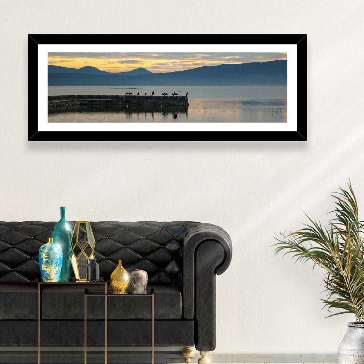 Lake Vrana Pier at Sunset Wall Art
