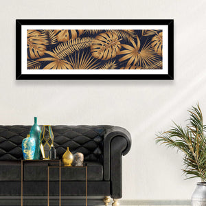 Golden Tropical Leaves Wall Art