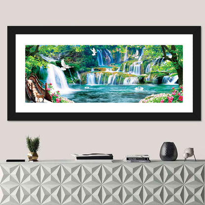 Heavenly Waterfall Scene Wall Art