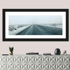 Foggy Winter Mountain Road Wall Art