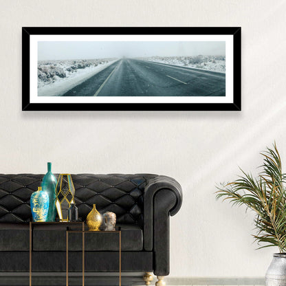 Foggy Winter Mountain Road Wall Art