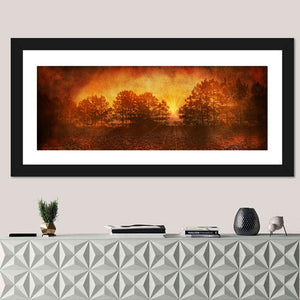 Autumn Forest Sunset Wall Art