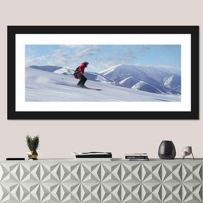 Skier on Snowy Mountain Slope Wall Art