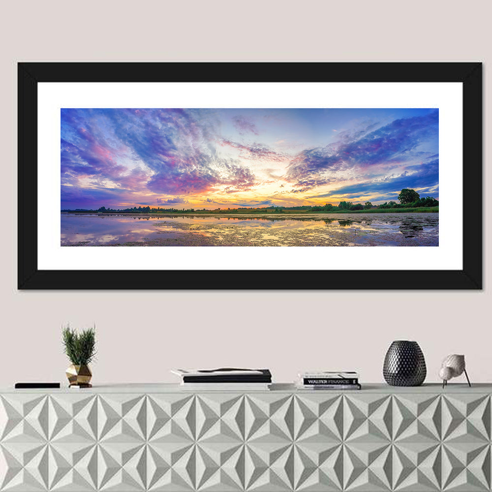 Golden Sunrise Over Lake Wall Art