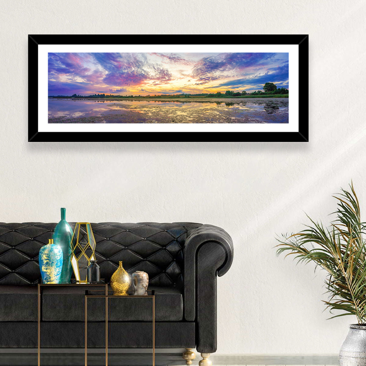 Golden Sunrise Over Lake Wall Art