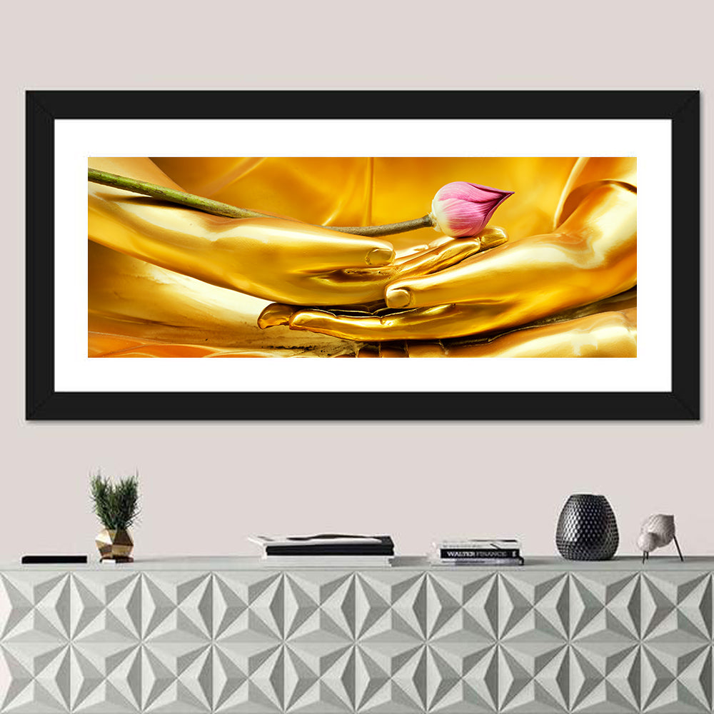 Buddha Hands with Lotus Wall Art