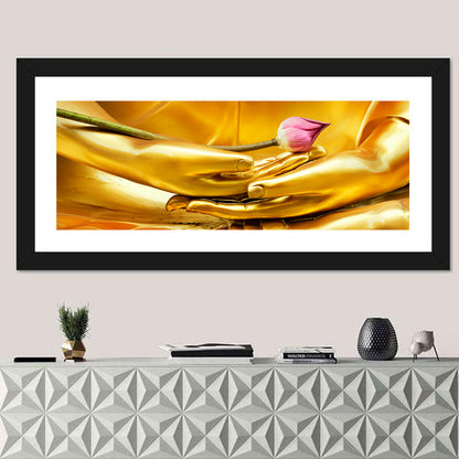 Buddha Hands with Lotus Wall Art