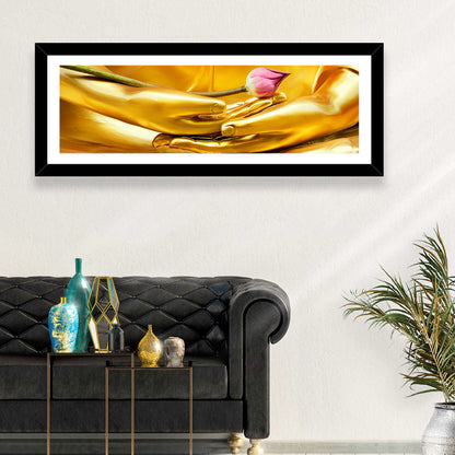 Buddha Hands with Lotus Wall Art