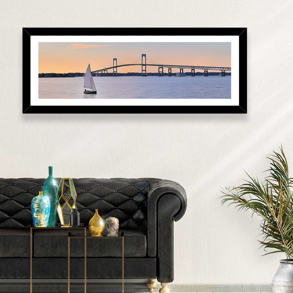 Newport Bridge at Sunset Wall Art