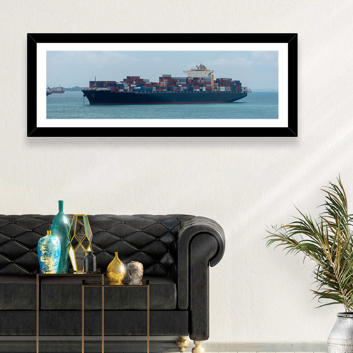 Harbor Container Ship at Sea Wall Art