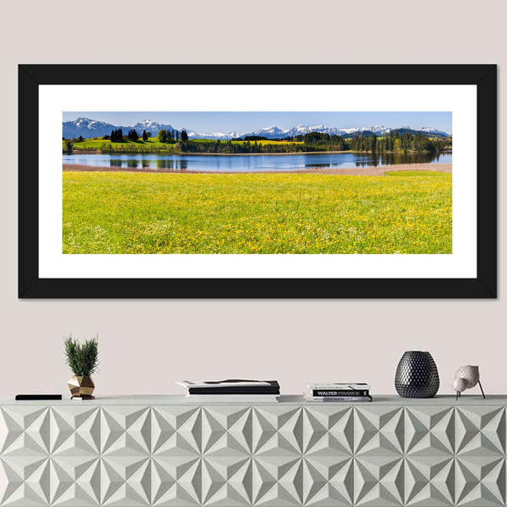 Alpine Lake Meadow with Dandelions Wall Art