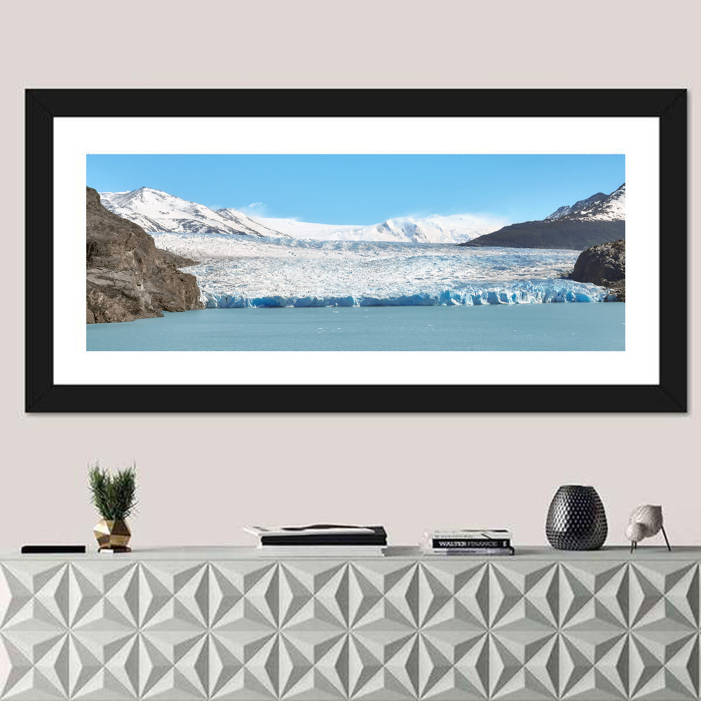 Grey Glacier and Blue Glacial Lake Wall Art