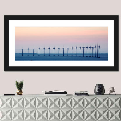 Coastal Wind Farm at Dusk Wall Art