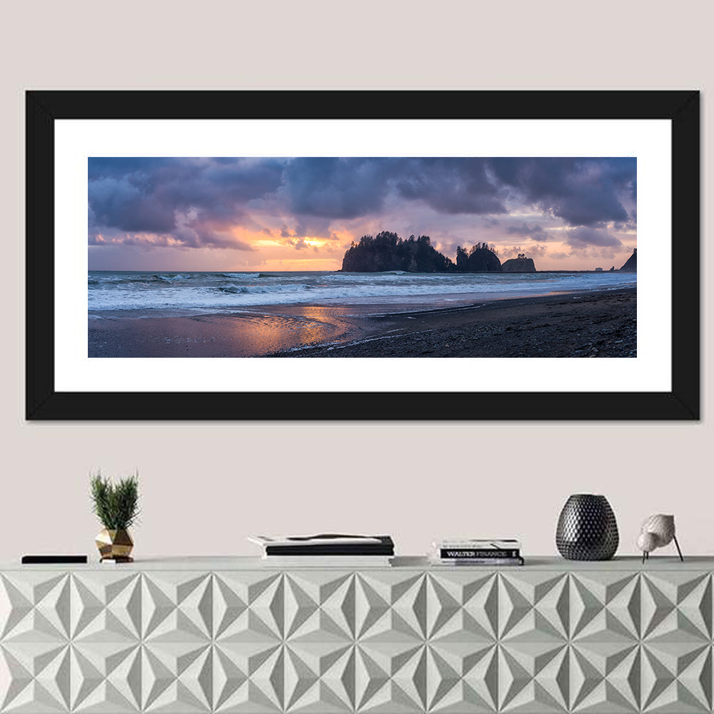 Rialto Beach Sea Stacks at Sunset Wall Art