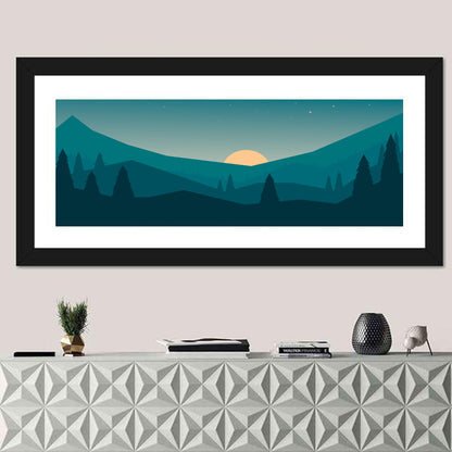 Black Forest Sunset Illustration Wall Art