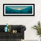 Black Forest Sunset Illustration Wall Art