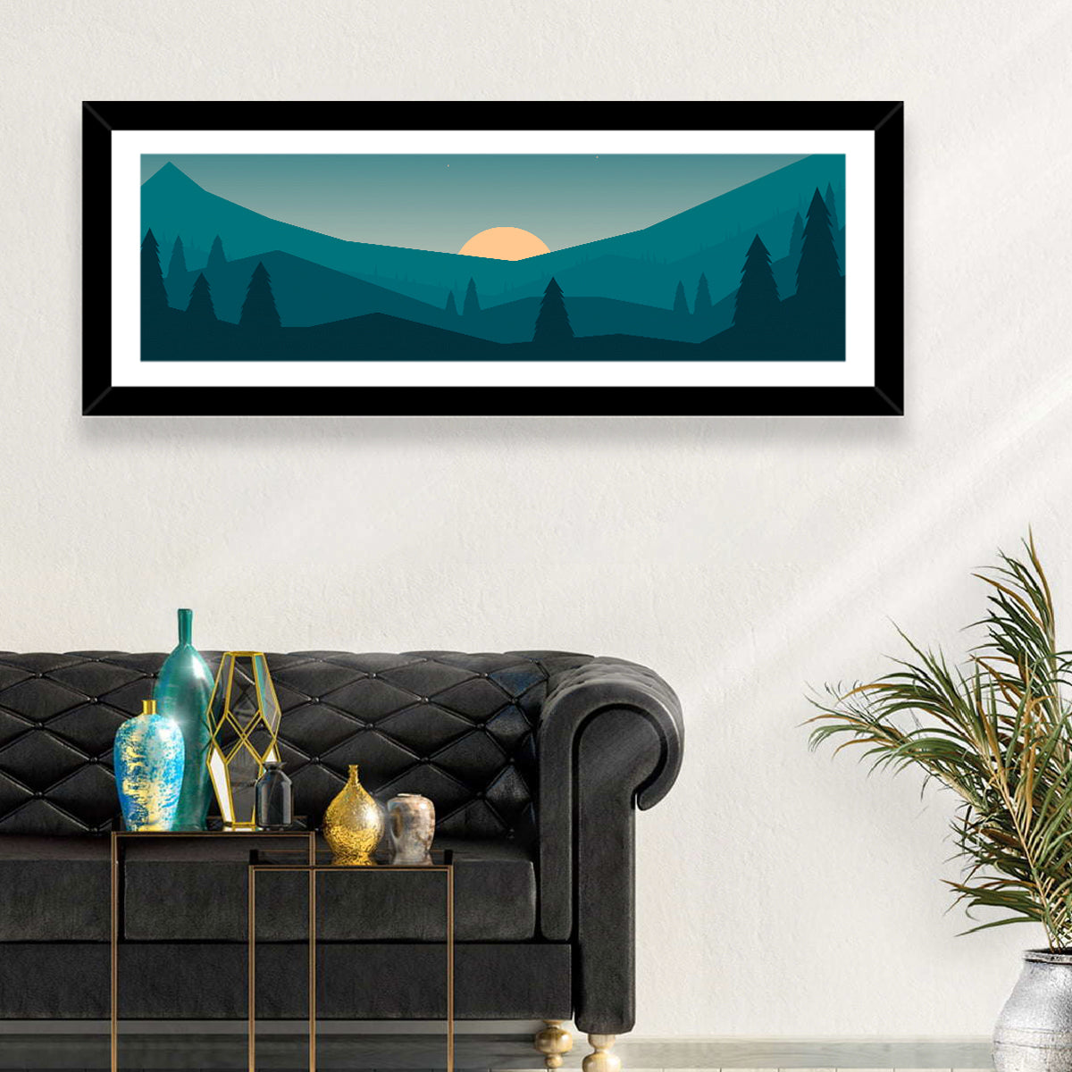 Black Forest Sunset Illustration Wall Art