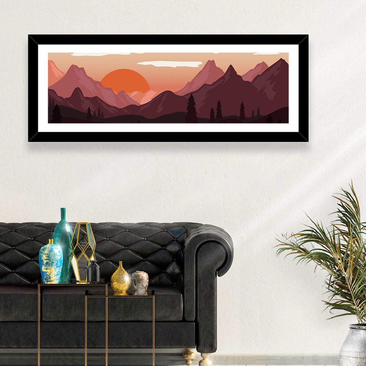 Mars Sunset Over Mountains Wall Art