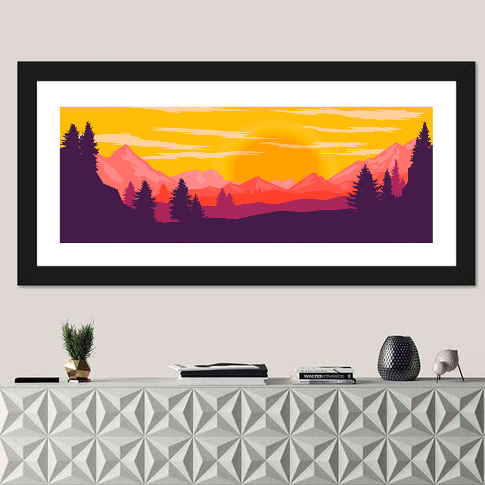 Crimson Peaks at Sunset Wall Art