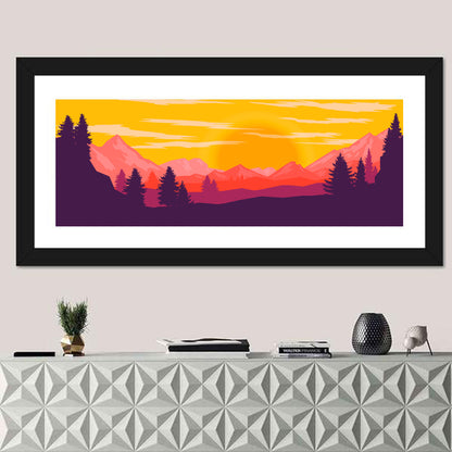 Crimson Peaks at Sunset Wall Art
