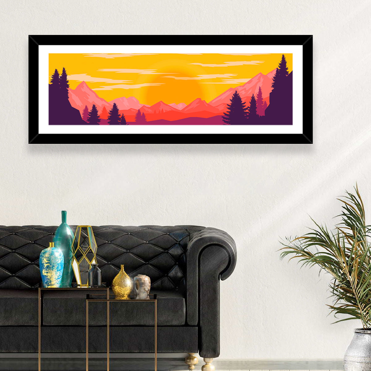Crimson Peaks at Sunset Wall Art
