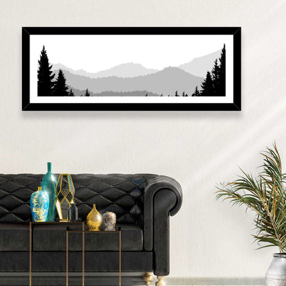 Foggy Mountain Silhouettes Wall Art