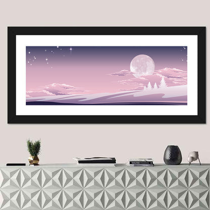 Lavender Moon Winter Landscape Wall Art