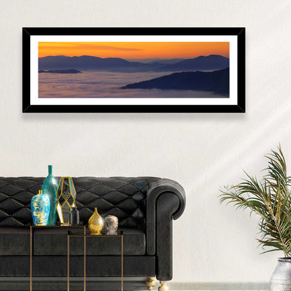 Cloud Sea Over Mountains at Golden Dawn Wall Art