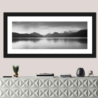 Lake Mcdonald Monochrome Reflection Wall Art