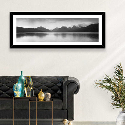Lake Mcdonald Monochrome Reflection Wall Art