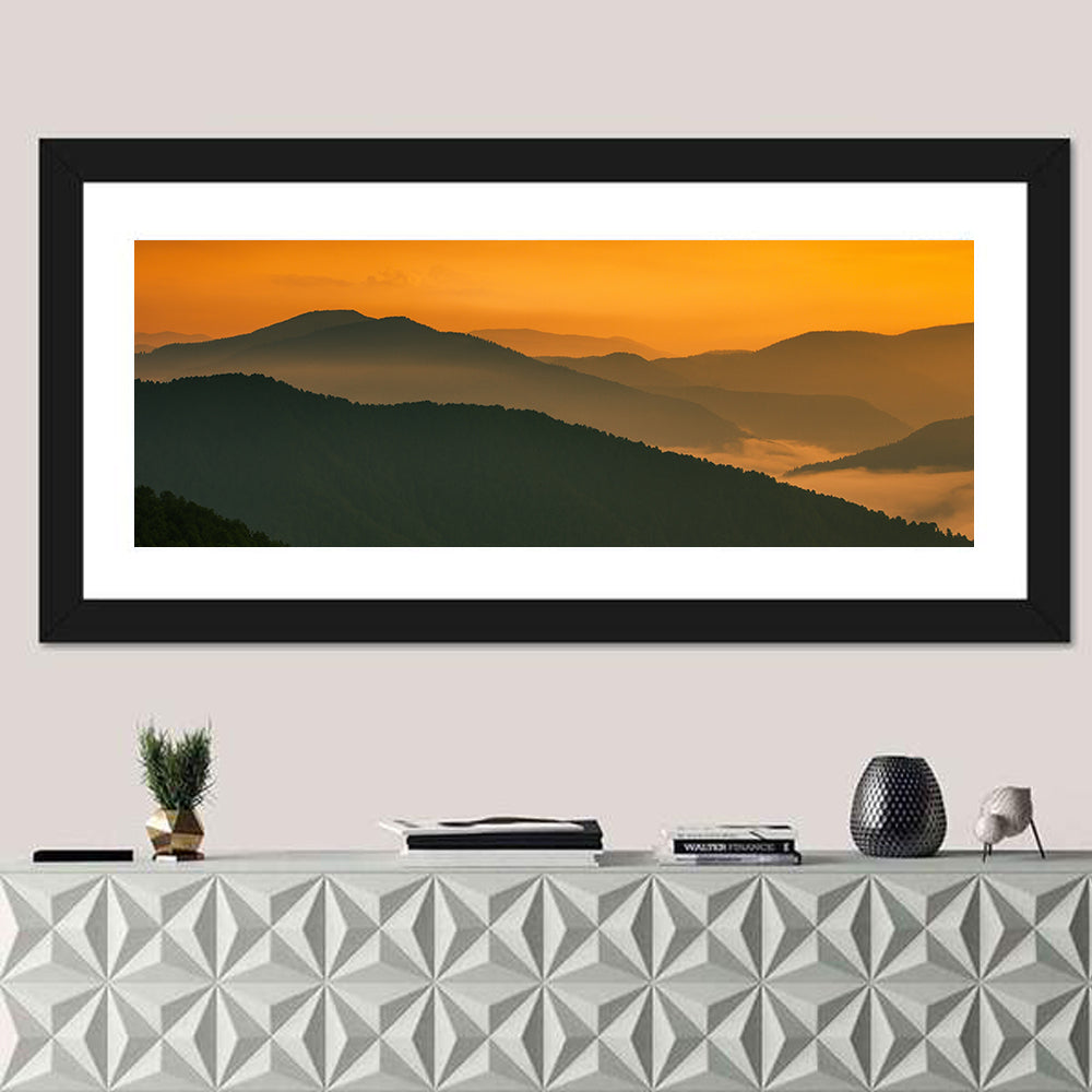 Golden Mist Mountain Valley Wall Art