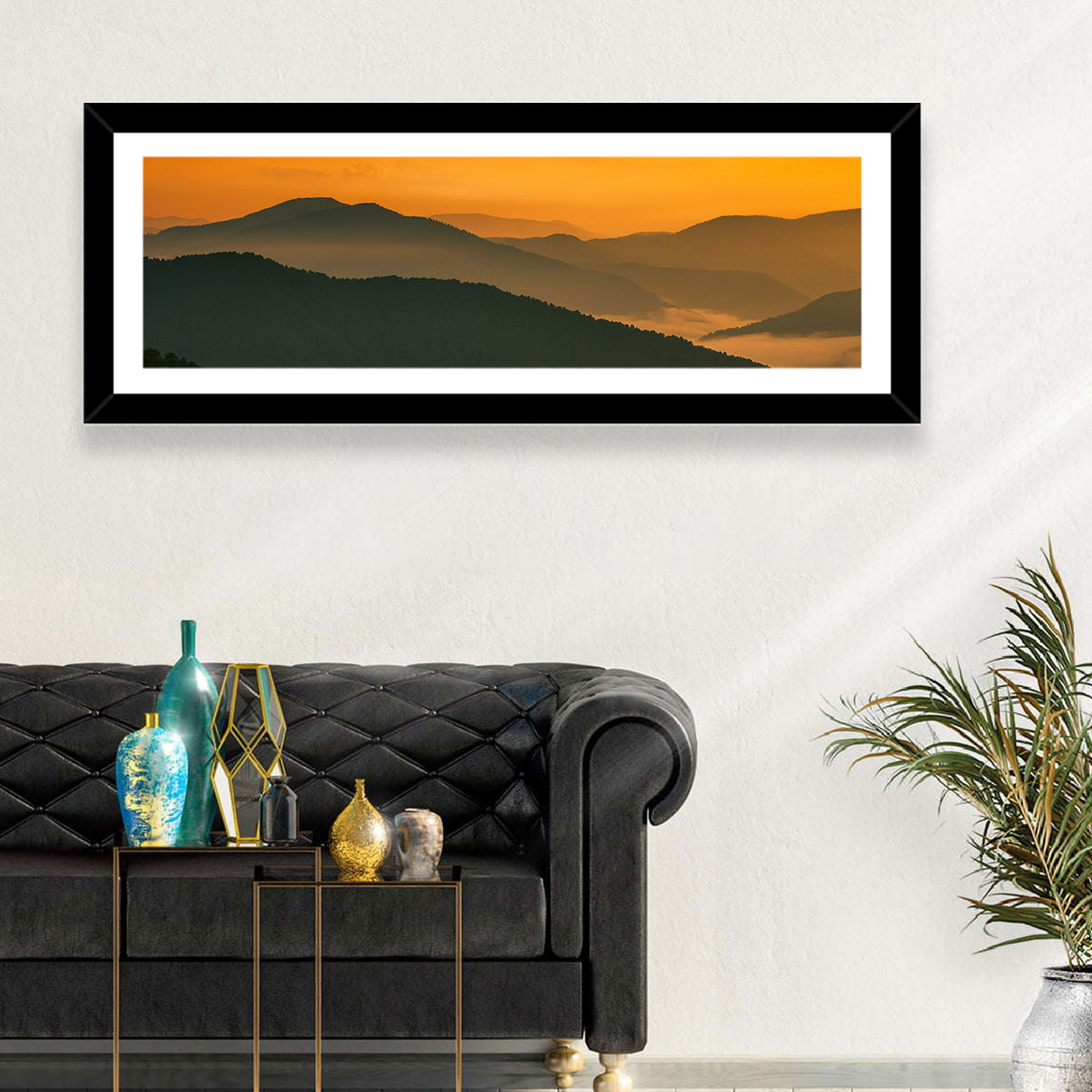 Golden Mist Mountain Valley Wall Art