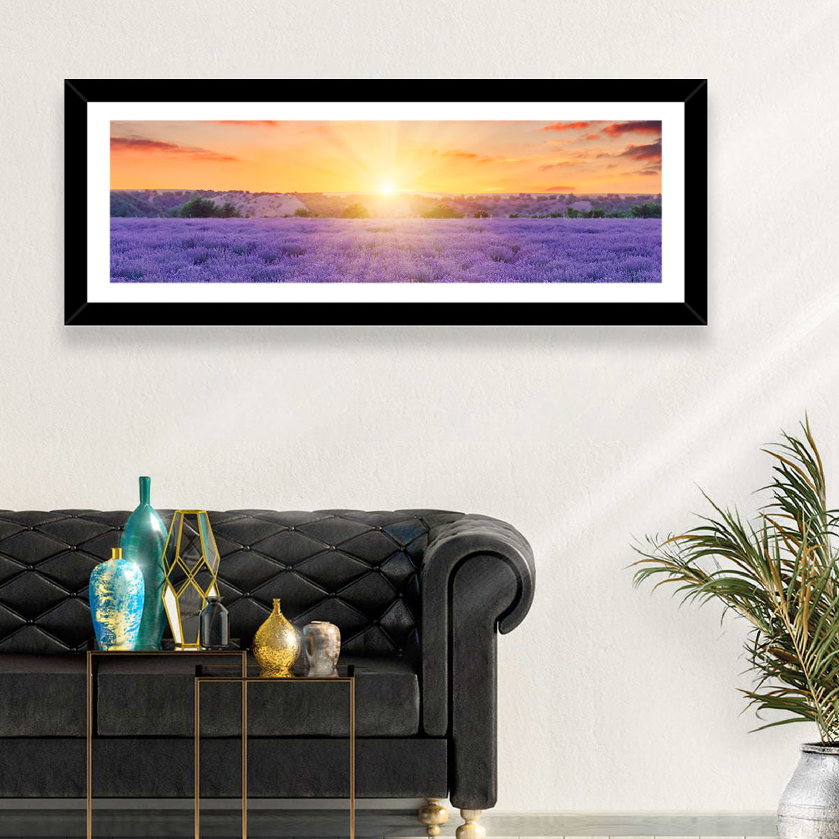 Lavender Field Sunburst Wall Art