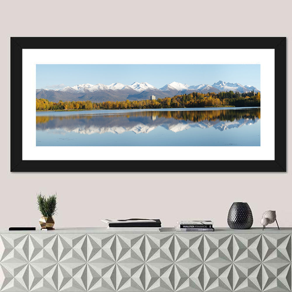 Anchorage Autumn Reflection and Chugach Mountains Wall Art