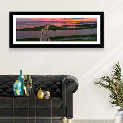 Mobile Bay Causeway at Dusk Wall Art