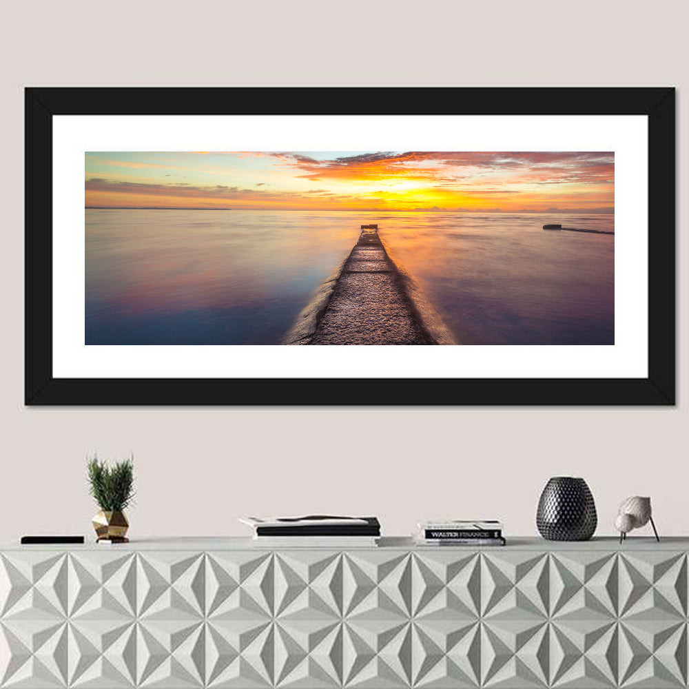 Stone Pier to Glowing Horizon Wall Art