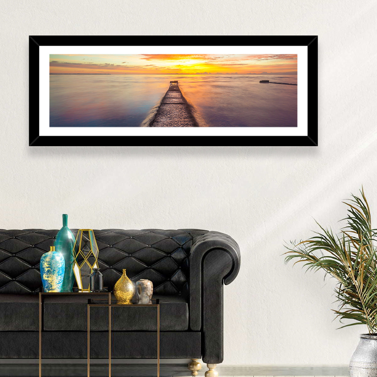 Stone Pier to Glowing Horizon Wall Art