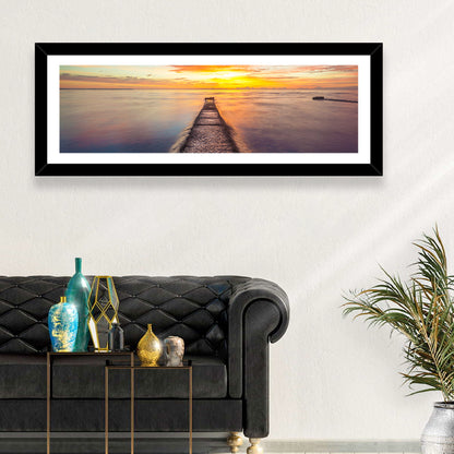 Stone Pier to Glowing Horizon Wall Art