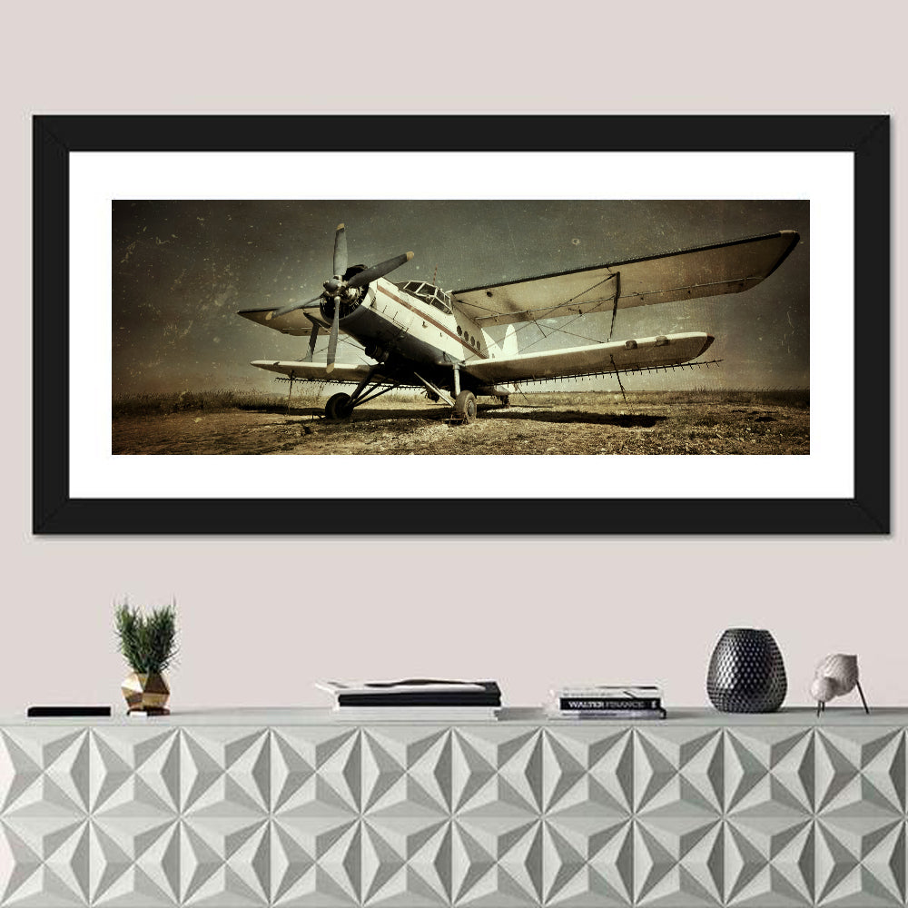Vintage Military Biplane Wall Art