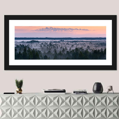 Estonian Misty Pine Landscape Wall Art